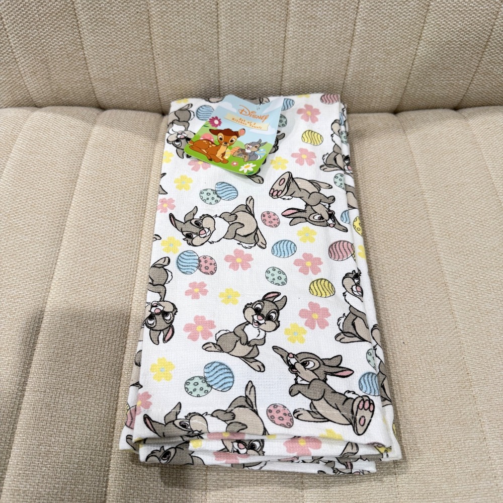NWT Disney Thumper Kitchen Towels Set of 2 Easter Spring Floral Bambi Bunny